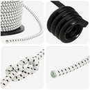vidaXL Bungee Kötél Horgokkal 10 mm Fekete és Fehér PP és gumi