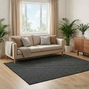 vidaXL Szőnyeg ORIZ Fekete hálós minta 160 x 230 cm 100% poliészter
