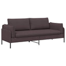 vidaXL 3-Fős kanapé Sötét Barna 222 x 81 x 89 cm Szövet