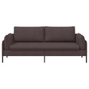 vidaXL 3-Fős kanapé Sötét Barna 222 x 81 x 89 cm Szövet