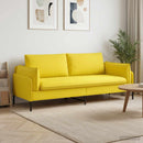 vidaXL 3-Fős kanapé Világos sárga 222 x 81 x 89 cm Szövet