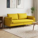 vidaXL 3-Fős kanapé 3-személyes Sárga 222 x 81 x 89 cm Bársony