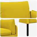 vidaXL 3-Fős kanapé 3-személyes Sárga 222 x 81 x 89 cm Bársony
