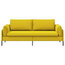 vidaXL 3-Fős kanapé 3-személyes Sárga 222 x 81 x 89 cm Bársony