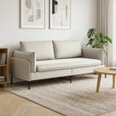 vidaXL 3-Fős kanapé Krémszínű 222 x 81 x 89 cm Bársony