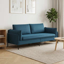 vidaXL 3-Fős kanapé 3-személyes Kék 222 x 81 x 89 cm Bársony