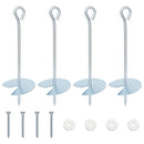 vidaXL Földi horgony 4 pcs Ezüst Ø10 x 30 cm Galvanizált fém