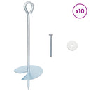 vidaXL Földi horgony 10 pcs Ezüst Ø10 x 30 cm Galvanizált fém