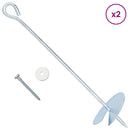 vidaXL Földi horgony 2 pcs Ezüst Ø10 x 40 cm Galvanizált fém
