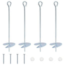 vidaXL Földi horgony 4 pcs Ezüst Ø10 x 40 cm Galvanizált fém
