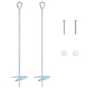 vidaXL Földi horgony 2 pcs Ezüst Ø10 x 50 cm Galvanizált fém