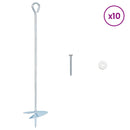 vidaXL Földi horgony 10 pcs Ezüst Ø10 x 50 cm Galvanizált fém
