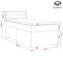 vidaXL Boxspring ágy matraccal Sötétszürke 80 x 200 cm Szövet