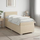 vidaXL Boxspring ágy matraccal Krémszínű 100 x 200 cm Szövet