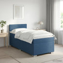 vidaXL Boxspring ágy matraccal fejtámlával Kék 100 x 200 cm Szövet