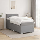 vidaXL Boxspring ágy matraccal Világosszürke 90 x 200 cm Szövet