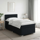 vidaXL Boxspring ágy matraccal fejtámlával Fekete 90 x 190 cm Szövet