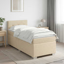 vidaXL Boxspring ágy matraccal Krémszínű 90 x 200 cm Szövet