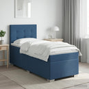 vidaXL Boxspring ágy matraccal fejtámlával Kék 90 x 200 cm Szövet