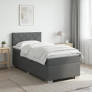 vidaXL Boxspring ágy matraccal Sötétszürke 90 x 200 cm Szövet