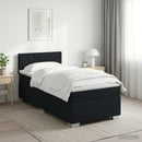 vidaXL Boxspring ágy matraccal fejtámlával Fekete 90 x 200 cm Szövet