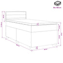 vidaXL Boxspring ágy matraccal Sötétszürke 90 x 190 cm Szövet