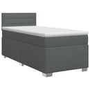 vidaXL Boxspring ágy matraccal Sötétszürke 90 x 200 cm Szövet