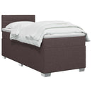 vidaXL Boxspring ágy matraccal Sötét Barna 90 x 200 cm Szövet
