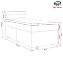 vidaXL Boxspring ágy matraccal Sötét Barna 90 x 200 cm Szövet