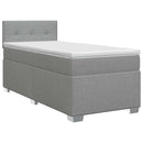 vidaXL Boxspring ágy matraccal Világosszürke 90 x 200 cm Szövet