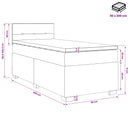 vidaXL Boxspring ágy matraccal Sötétszürke 90 x 200 cm Szövet
