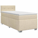 vidaXL Boxspring ágy matraccal Krémszínű 90 x 200 cm Szövet