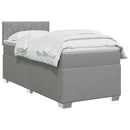 vidaXL Boxspring ágy matraccal Világosszürke 90 x 200 cm Szövet