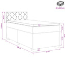vidaXL Boxspring ágy matraccal Világosszürke 90 x 200 cm Szövet