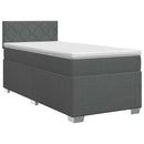 vidaXL Boxspring ágy matraccal Sötétszürke 90 x 200 cm Szövet