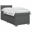 vidaXL Boxspring ágy matraccal Sötétszürke 90 x 200 cm Szövet
