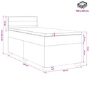 vidaXL Boxspring ágy matraccal Sötétszürke 100 x 200 cm Szövet
