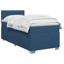 vidaXL Boxspring ágy matraccal fejtámlával Kék 100 x 200 cm Szövet