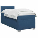 vidaXL Boxspring ágy matraccal fejtámlával Kék 100 x 200 cm Szövet