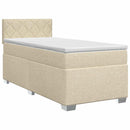 vidaXL Boxspring ágy matraccal Krémszínű 100 x 200 cm Szövet