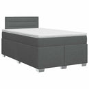 vidaXL Boxspring ágy matraccal Sötétszürke 120 x 190 cm Szövet