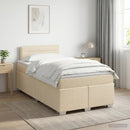 vidaXL Boxspring ágy matraccal Krémszínű 120 x 200 cm Szövet