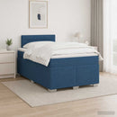vidaXL Boxspring ágy matraccal fejtámlával Kék 120 x 190 cm Szövet