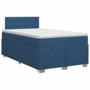 vidaXL Boxspring ágy matraccal fejtámlával Kék 120 x 190 cm Szövet