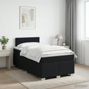 vidaXL Boxspring ágy matraccal fejtámlával Fekete 120 x 200 cm Szövet