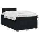 vidaXL Boxspring ágy matraccal fejtámlával Fekete 120 x 190 cm Szövet