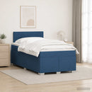 vidaXL Boxspring ágy matraccal fejtámlával Kék 120 x 190 cm Szövet