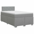 vidaXL Boxspring ágy matraccal Világosszürke 120 x 190 cm Szövet