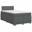 vidaXL Boxspring ágy matraccal Sötétszürke 120 x 190 cm Szövet