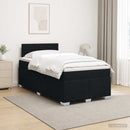 vidaXL Boxspring ágy matraccal fejtámlával Fekete 120 x 200 cm Szövet